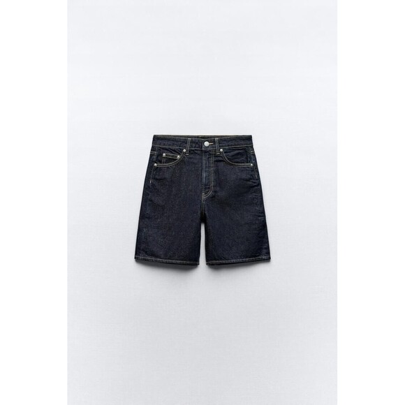 Zara TRF Mid-rise Denim Shorts - Sz 8 - Picture 5 of 10